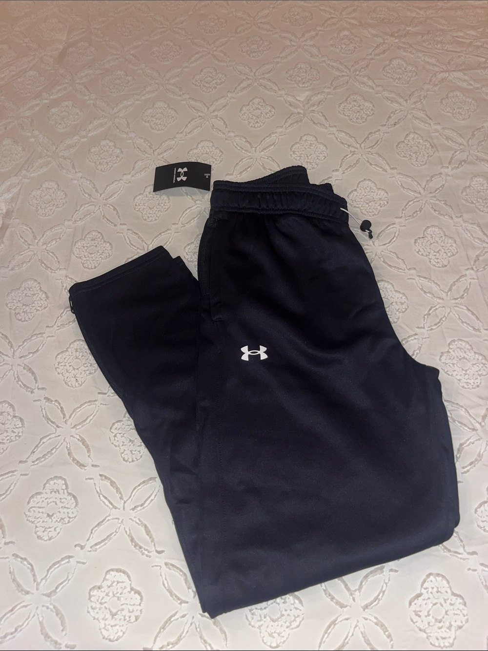 Under Armour Black Womens Jogger Sweatpants with White Logo